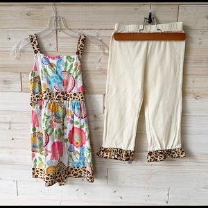 Ann Loren Animal Dress & Pants Girls Size 7/8